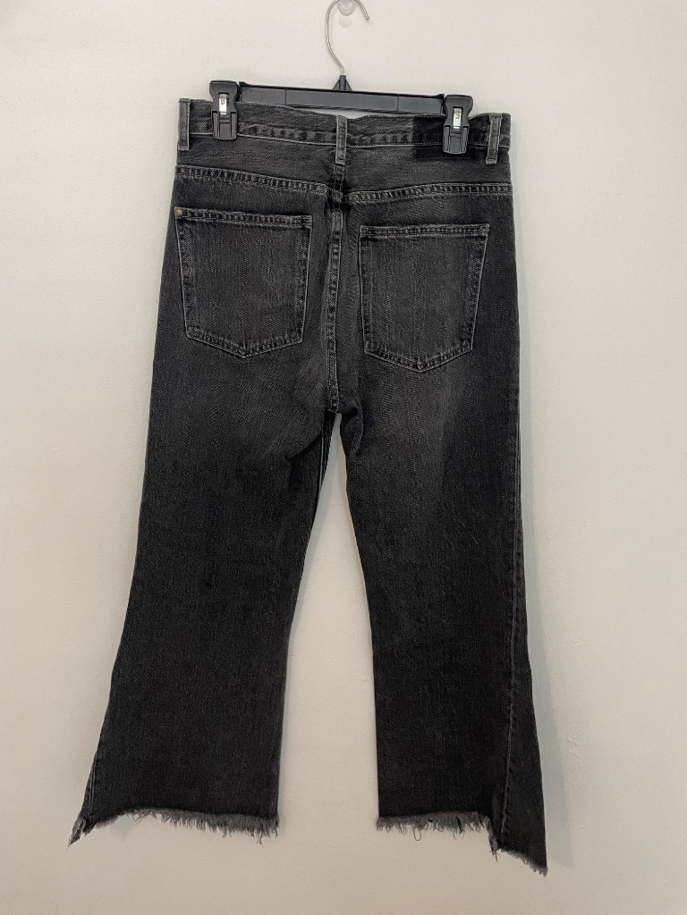 The Great. Kick Bell Jean Women’s 27 Gray Denim Flare Raw Hem Medium Wash 70's - Picture 3 of 9